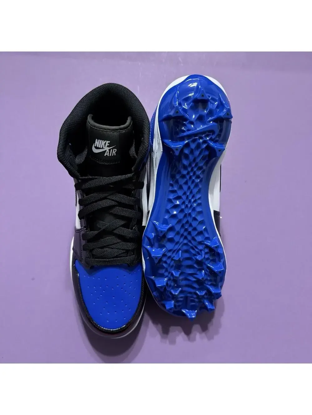Nike Air Jordan 1 Mid TD Football Cleat Game Royal Blue FJ6805-401 Men’s Size 10